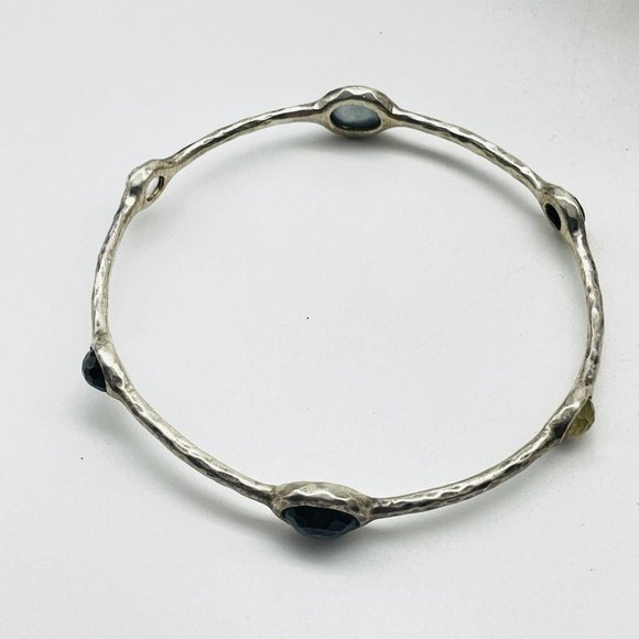 Faceted Bead Bangle Bracelet Silver Tone Stations Classic Career Cosplay LARP - Picture 2 of 6